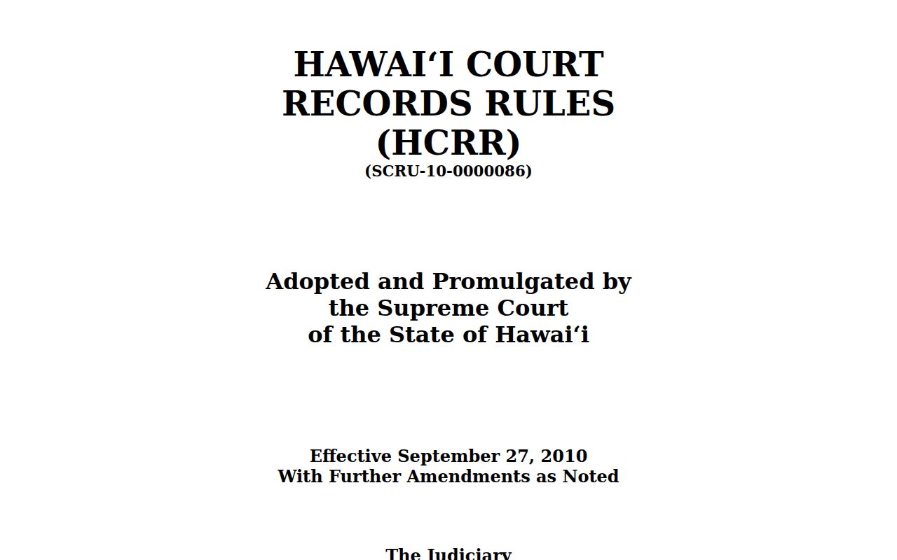 Honolulu County court case records rules