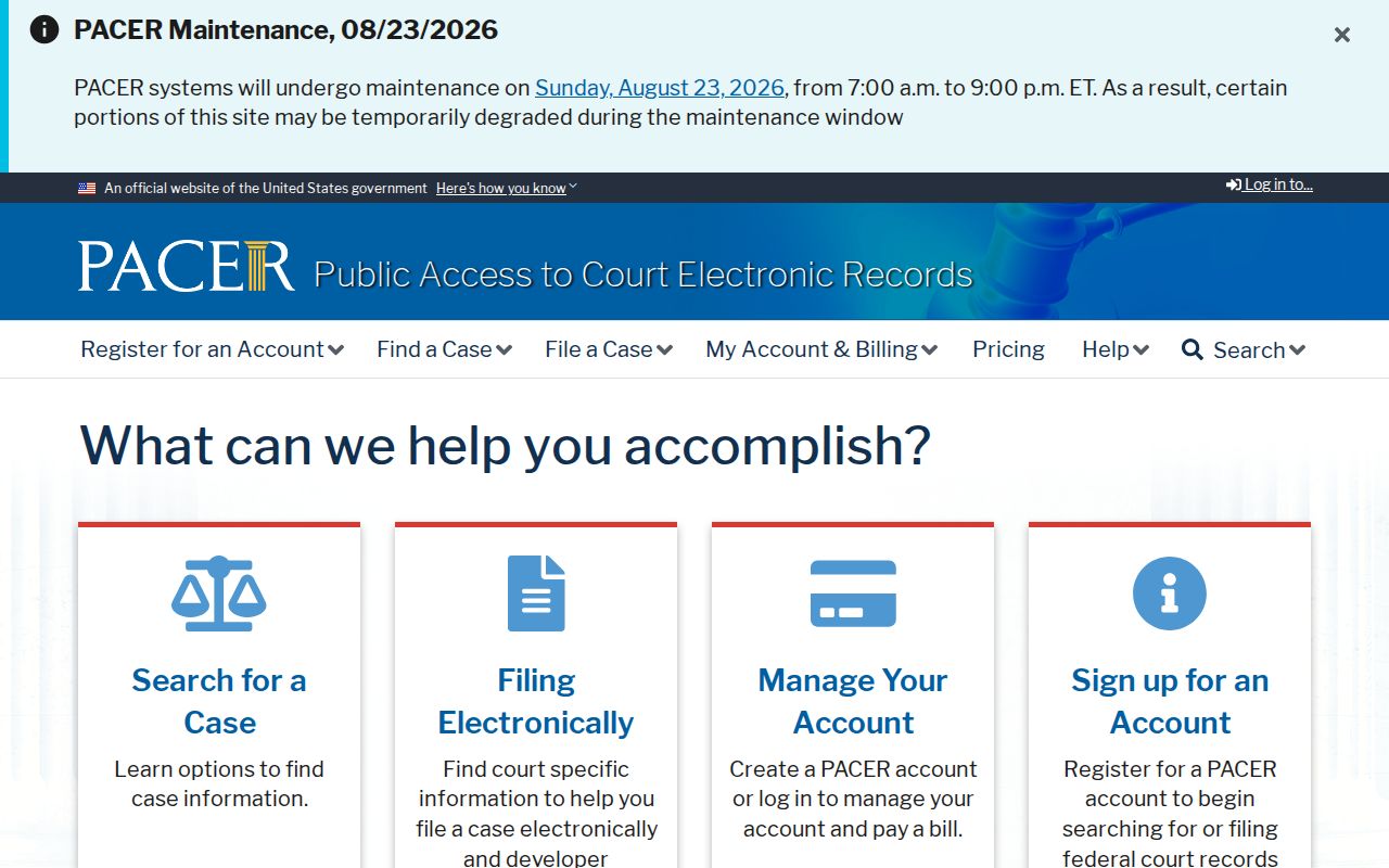 Honolulu County federal PACER court records