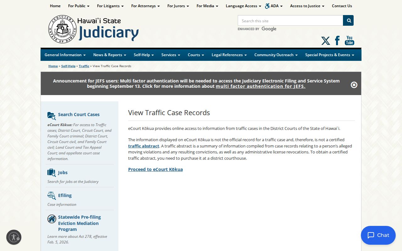 Honolulu County traffic court record search